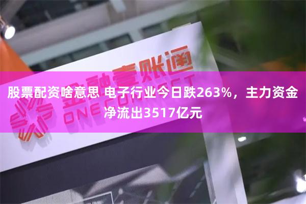 股票配资啥意思 电子行业今日跌263%，主力资金净流出3517亿元